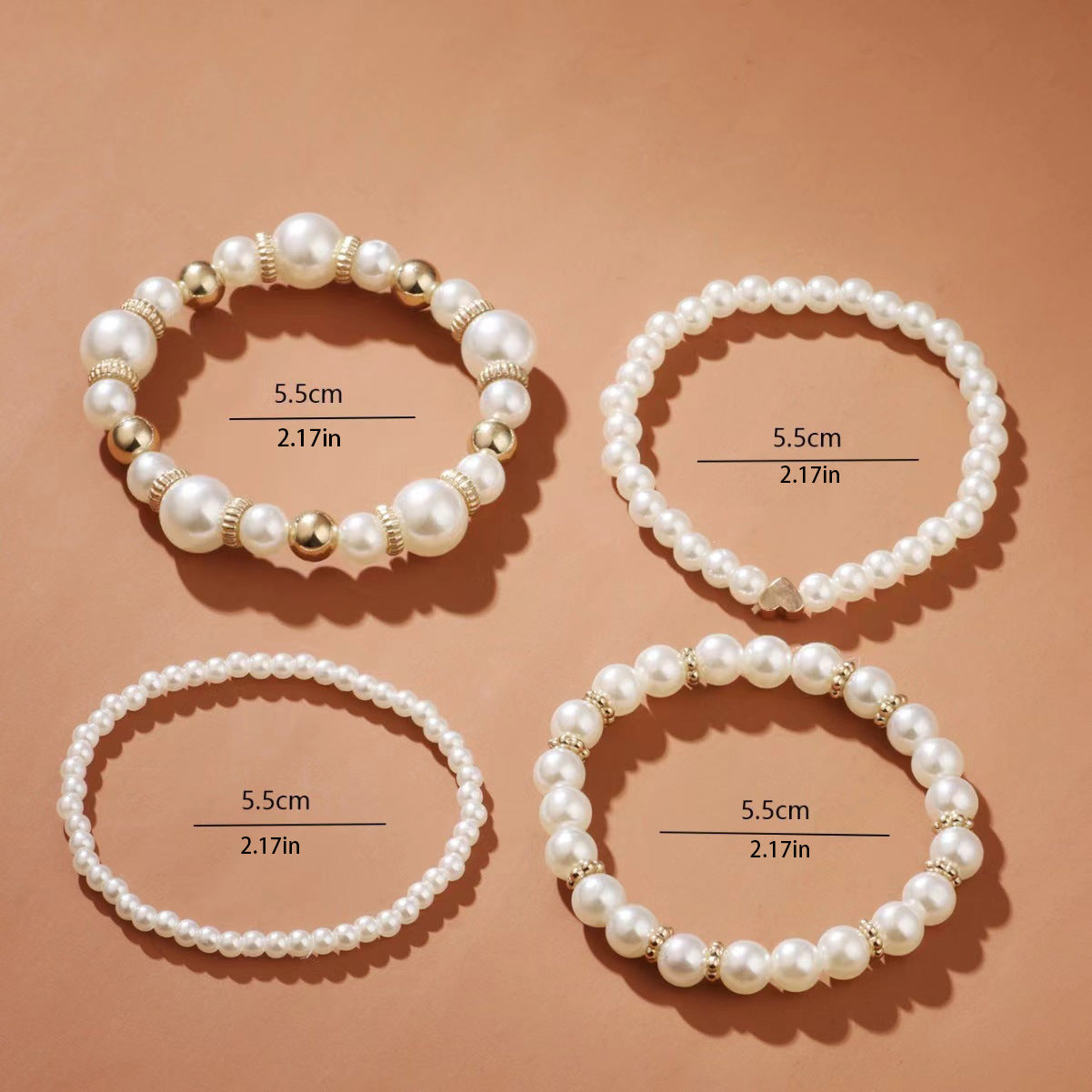 4-piece Set Love Pearl Bracelet