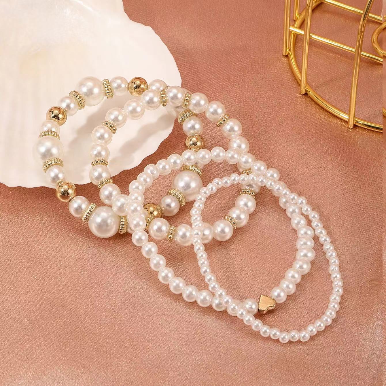 4-piece Set Love Pearl Bracelet