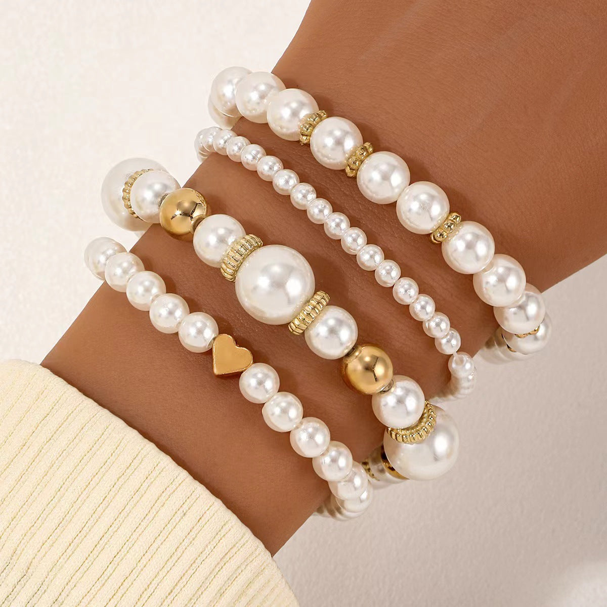 4-piece Set Love Pearl Bracelet